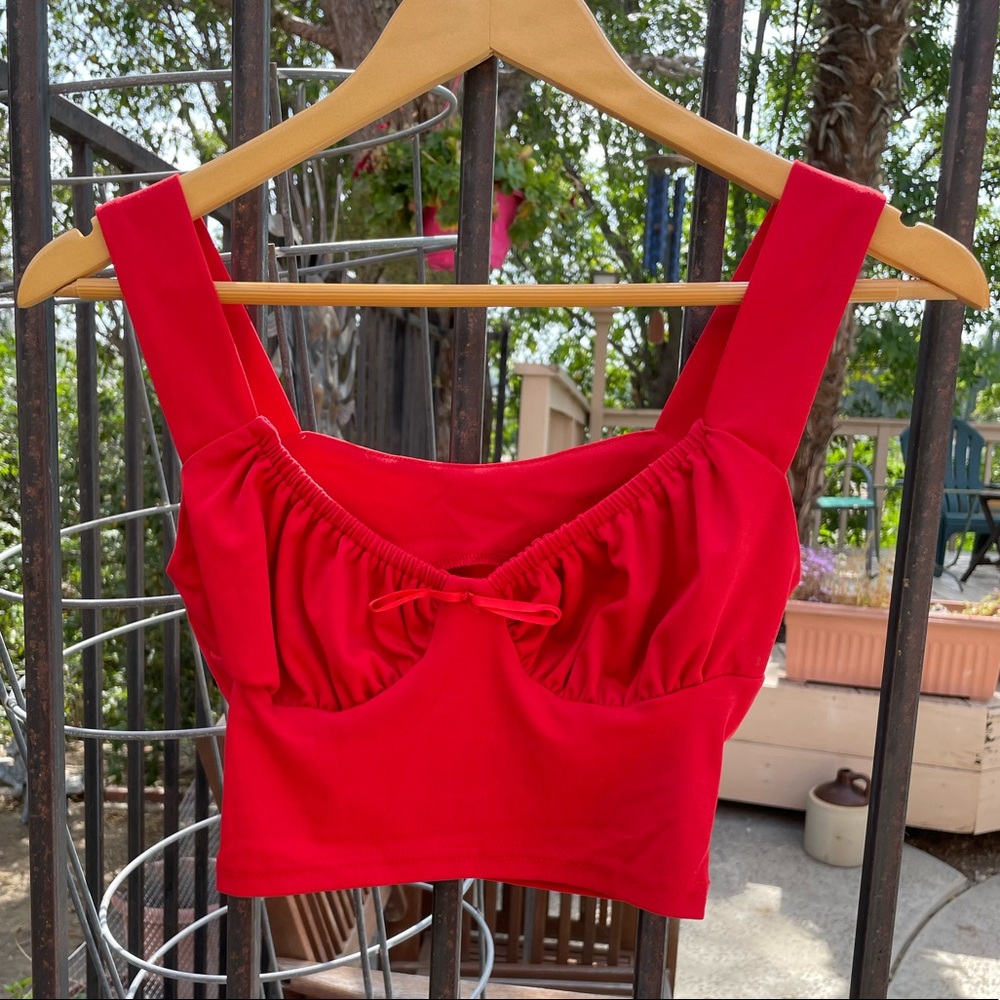 Adorable red cropped tank